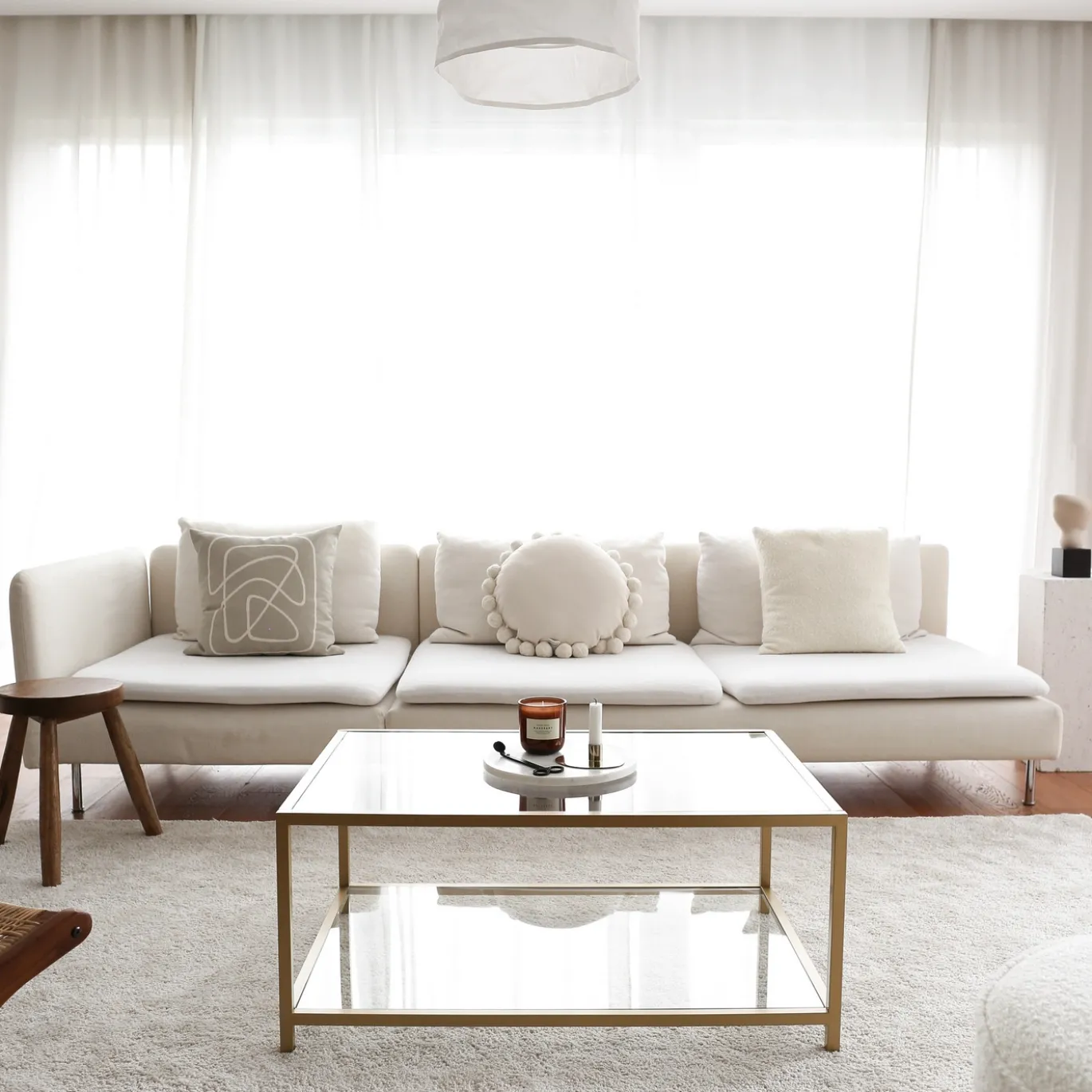 Salontafel Astro Goud/Glas 90cm