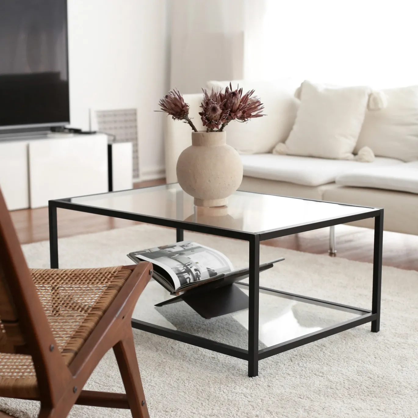 Salontafel Astro Zwart/Glas 90cm