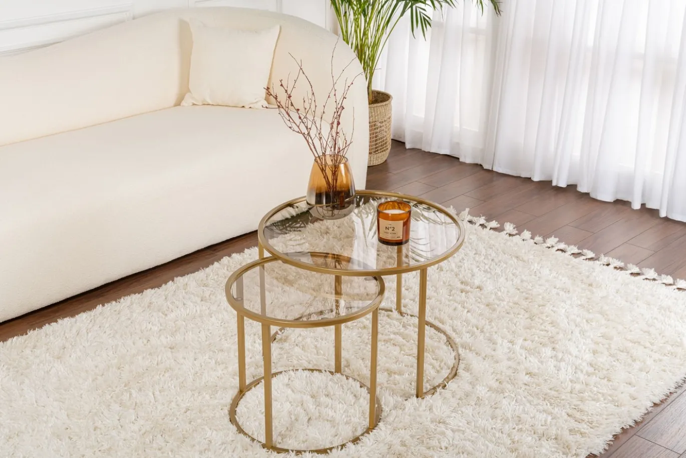 Salontafel Aurum Ø60/Ø42cm Goud/Brons Set van 2