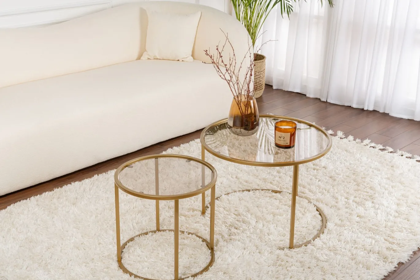 Salontafel Aurum Ø60/Ø42cm Goud/Brons Set van 2