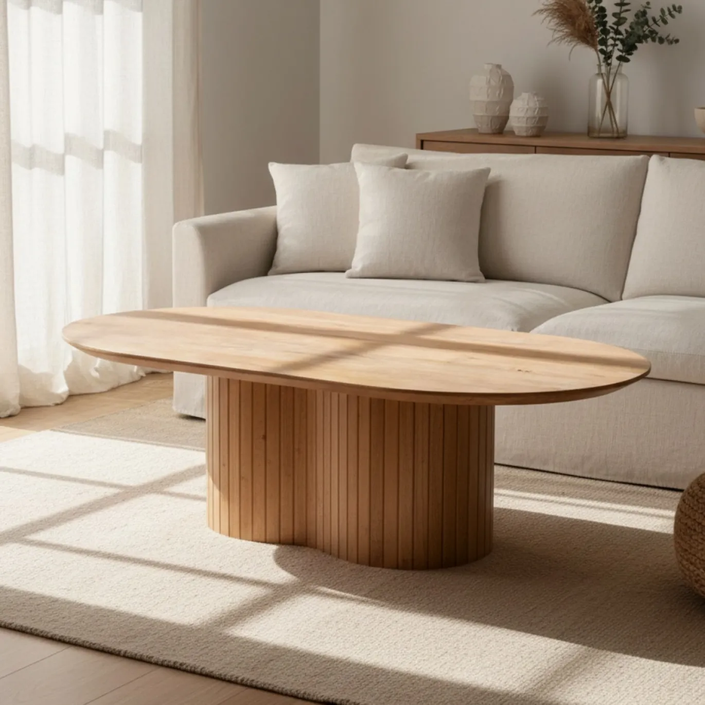 Salontafel Ava Ovaal Naturel 120cm - Giga Meubel