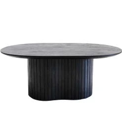 Salontafel Ava Ovaal Zwart 90cm - Giga Meubel