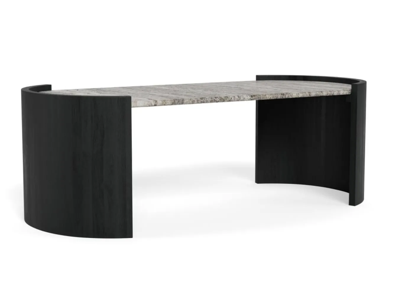 Salontafel Avery Marmer Grijs Zwart 125cm - Giga Living