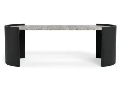 Salontafel Avery Marmer Grijs Zwart 125cm - Giga Living