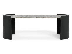 Salontafel Avery Marmer Grijs Zwart 125cm - Giga Living