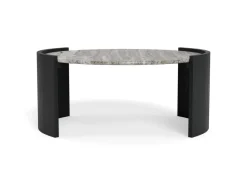 Salontafel Avery Marmer Grijs Zwart Ø95cm - Giga Living