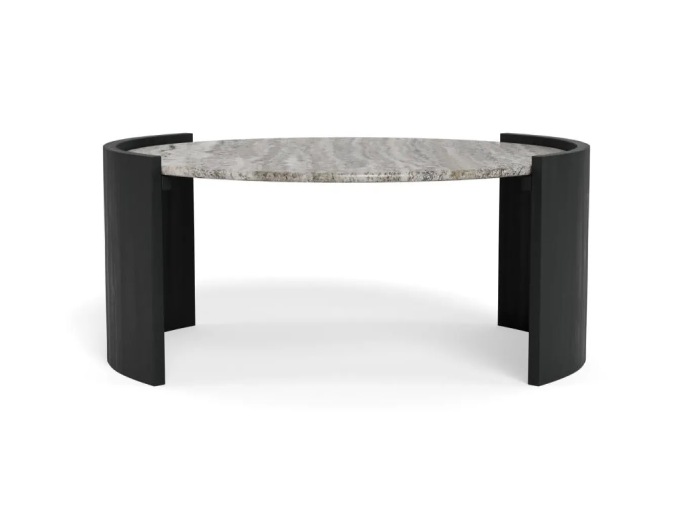 Salontafel Avery Marmer Grijs Zwart Ø95cm - Giga Living