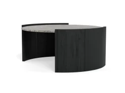 Salontafel Avery Marmer Grijs Zwart Ø95cm - Giga Living