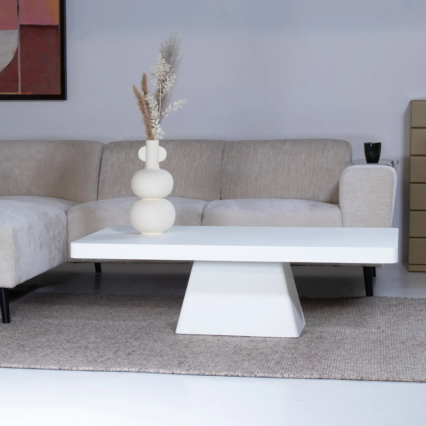 Salontafel Avia Rechthoek Wit 130cm - Giga Meubel