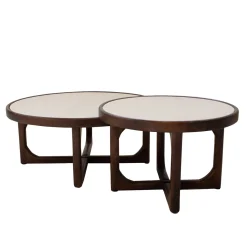 Salontafel Ayase Marmer Donkerbruin Set van 2 - Giga Meubel