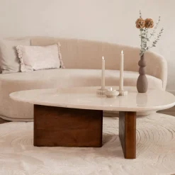 Salontafel Ayla Marmer Donkerbruin 120cm - Giga Meubel
