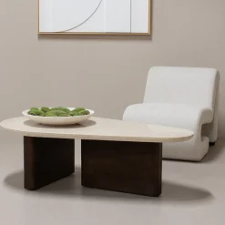 Salontafel Ayla Marmer Donkerbruin 120cm - Giga Meubel