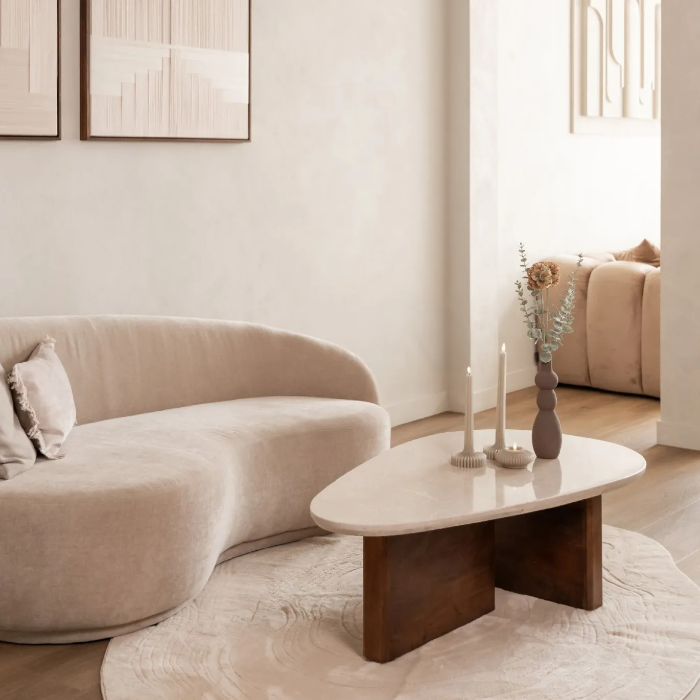 Salontafel Ayla Marmer Donkerbruin 120cm - Giga Meubel