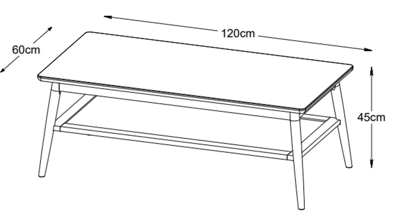 Salontafel Barrali Smoked Eiken 60x120cm - Giga Living