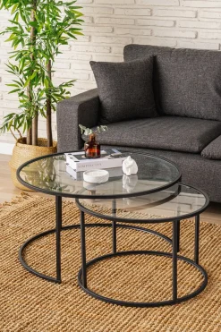 Salontafel Belarus Zwart Set van 2