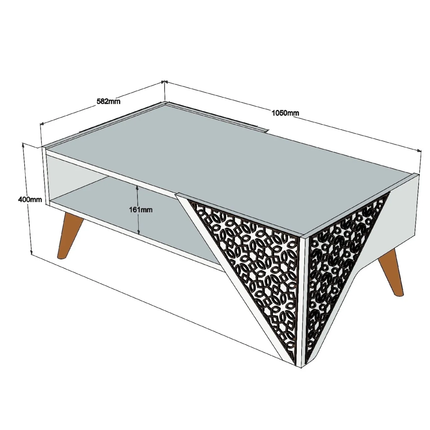 Salontafel Beril Walnoot 105cm