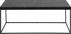 Salontafel Brennero Rechthoek Zwart Marmerlook 110cm - Giga Living