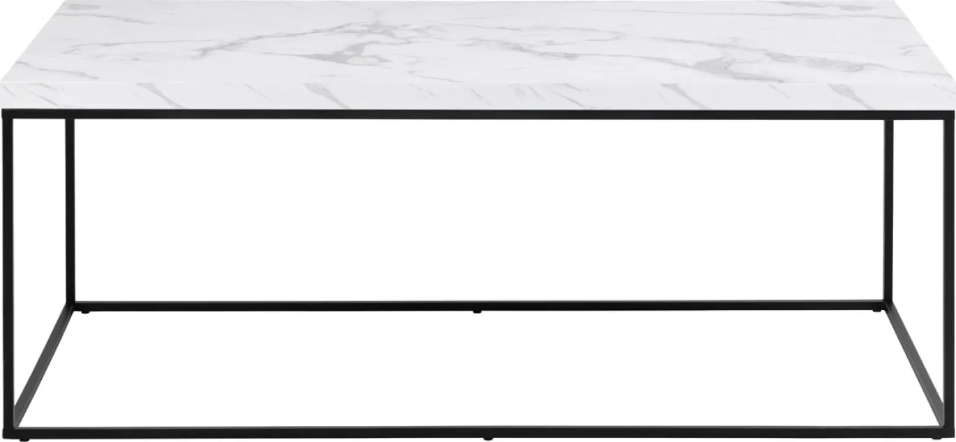 Salontafel Brennero Rechthoek Wit Marmerlook 110cm - Giga Living