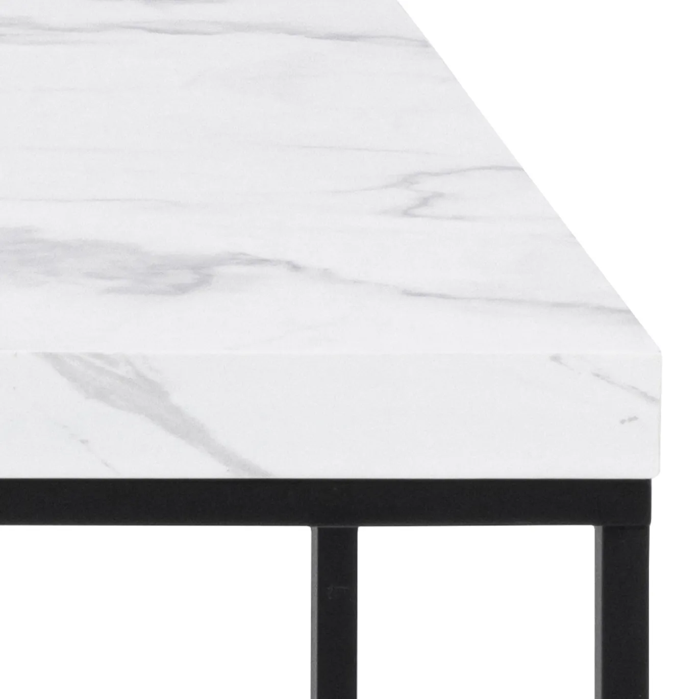 Salontafel Brennero Rechthoek Wit Marmerlook 110cm - Giga Living