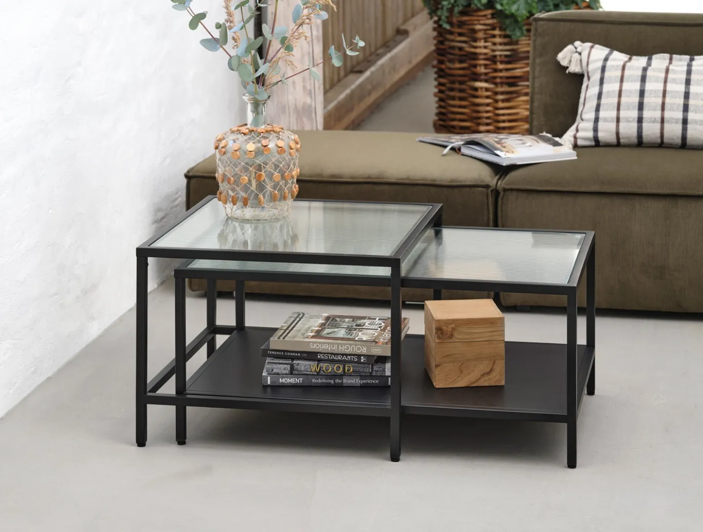 Salontafel Bronco Set Zwart Metaal - Giga Living