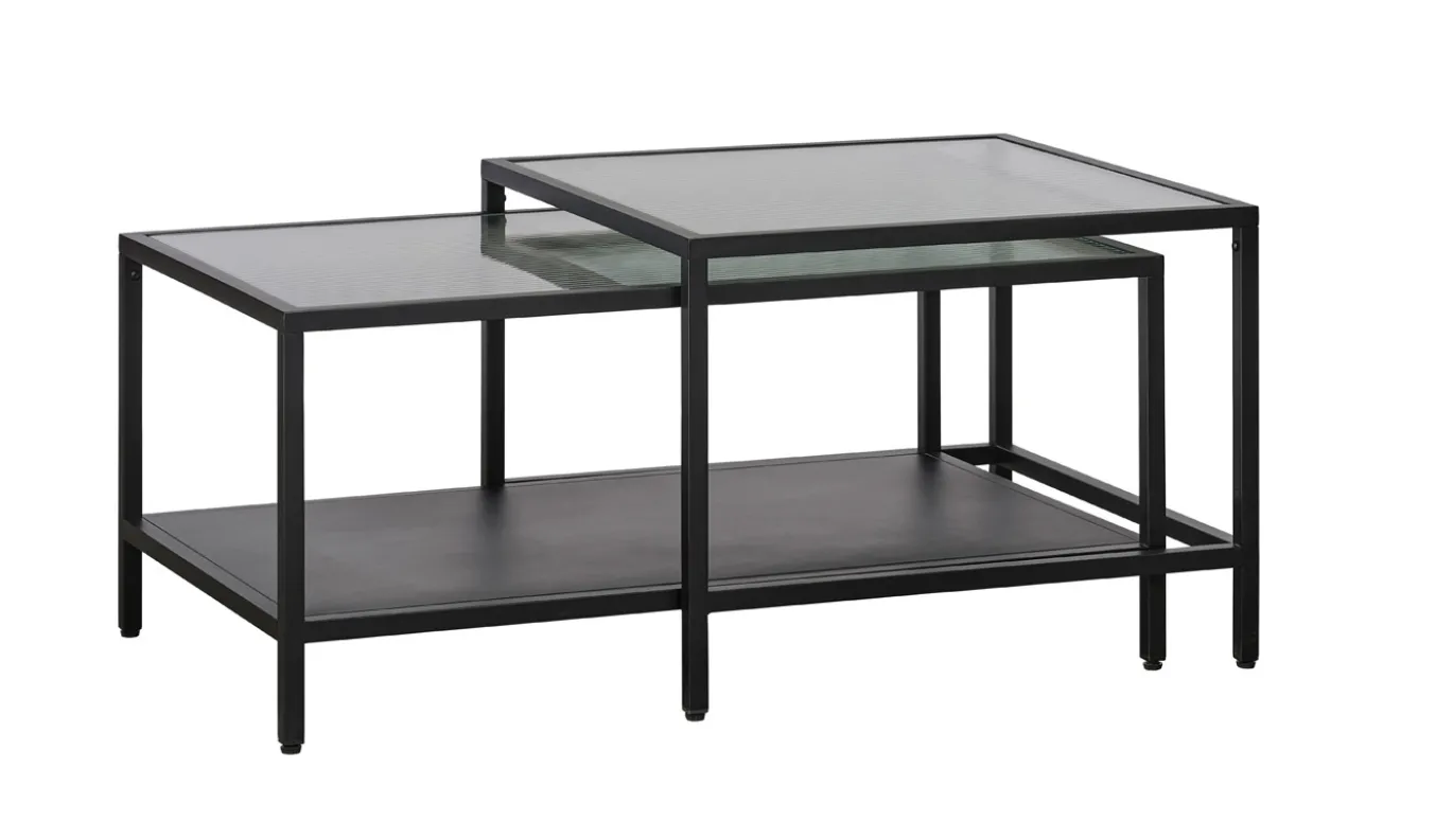 Salontafel Bronco Set Zwart Metaal - Giga Living