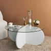 Salontafel Bubble Glas/Wit Ø75cm