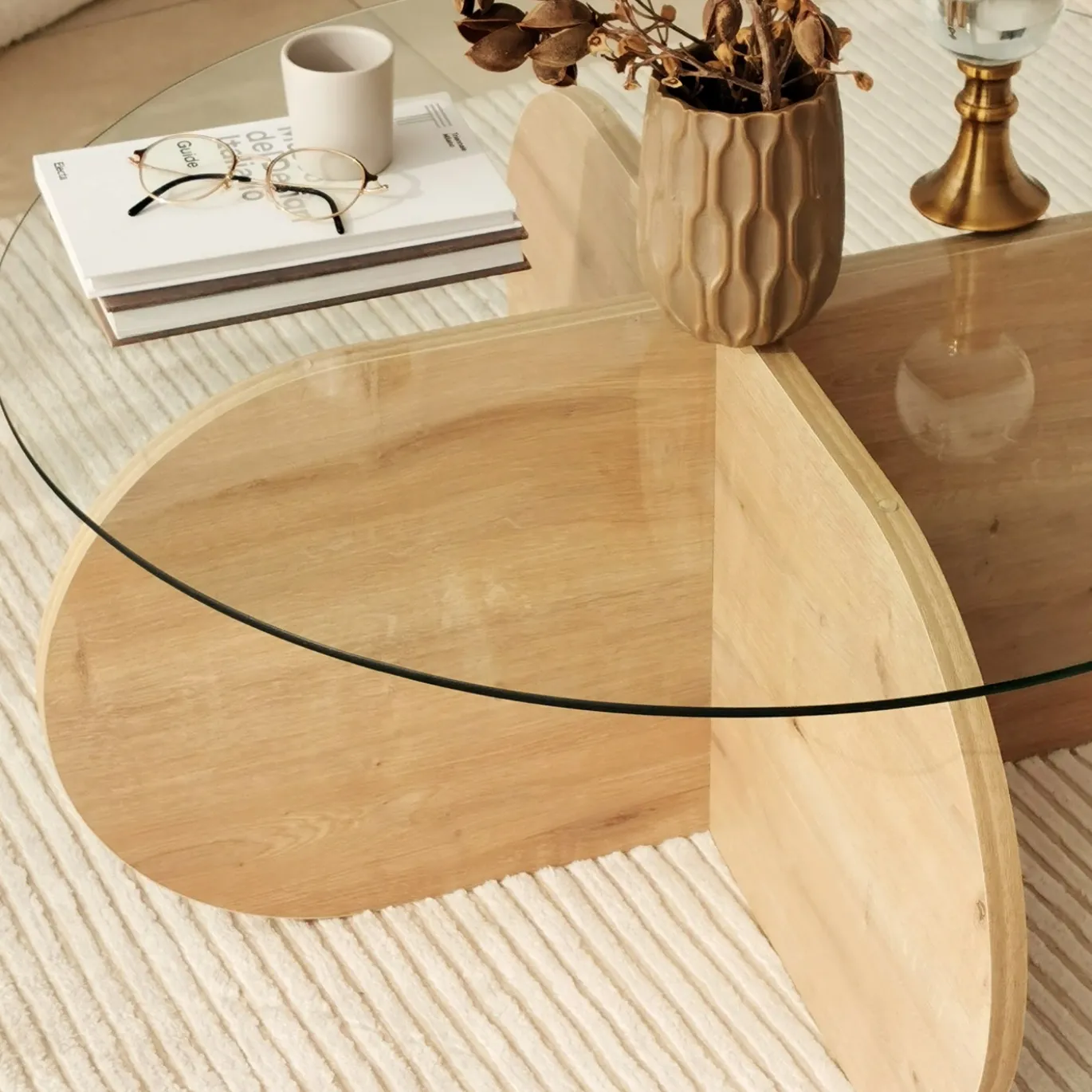 Salontafel Bubble Naturel/Glas