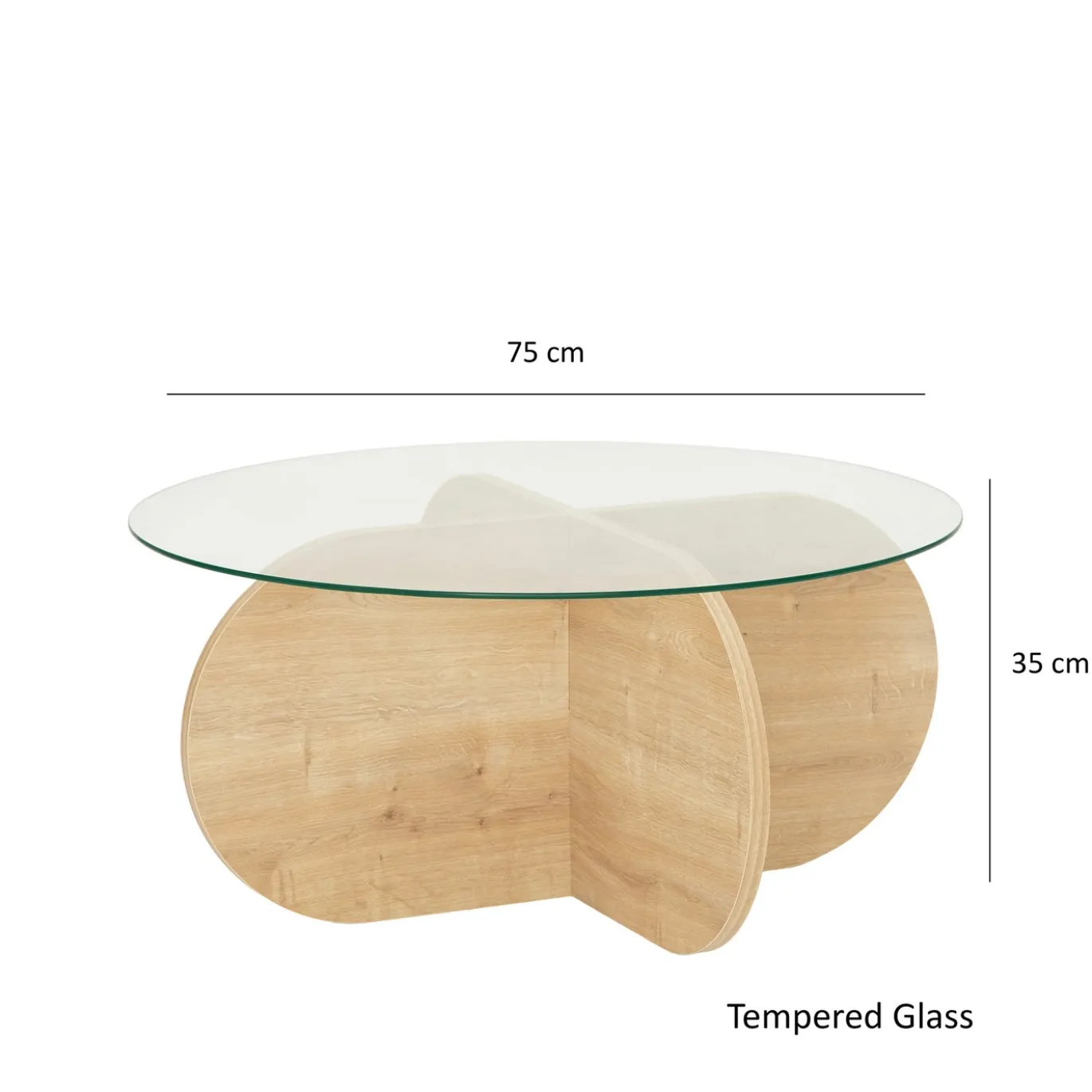 Salontafel Bubble Naturel/Glas