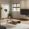 Salontafel Cailin 2v Crème/Naturel met Metaal - Giga Meubel