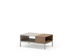 Salontafel Cailin 2v Crème/Naturel met Metaal - Giga Meubel
