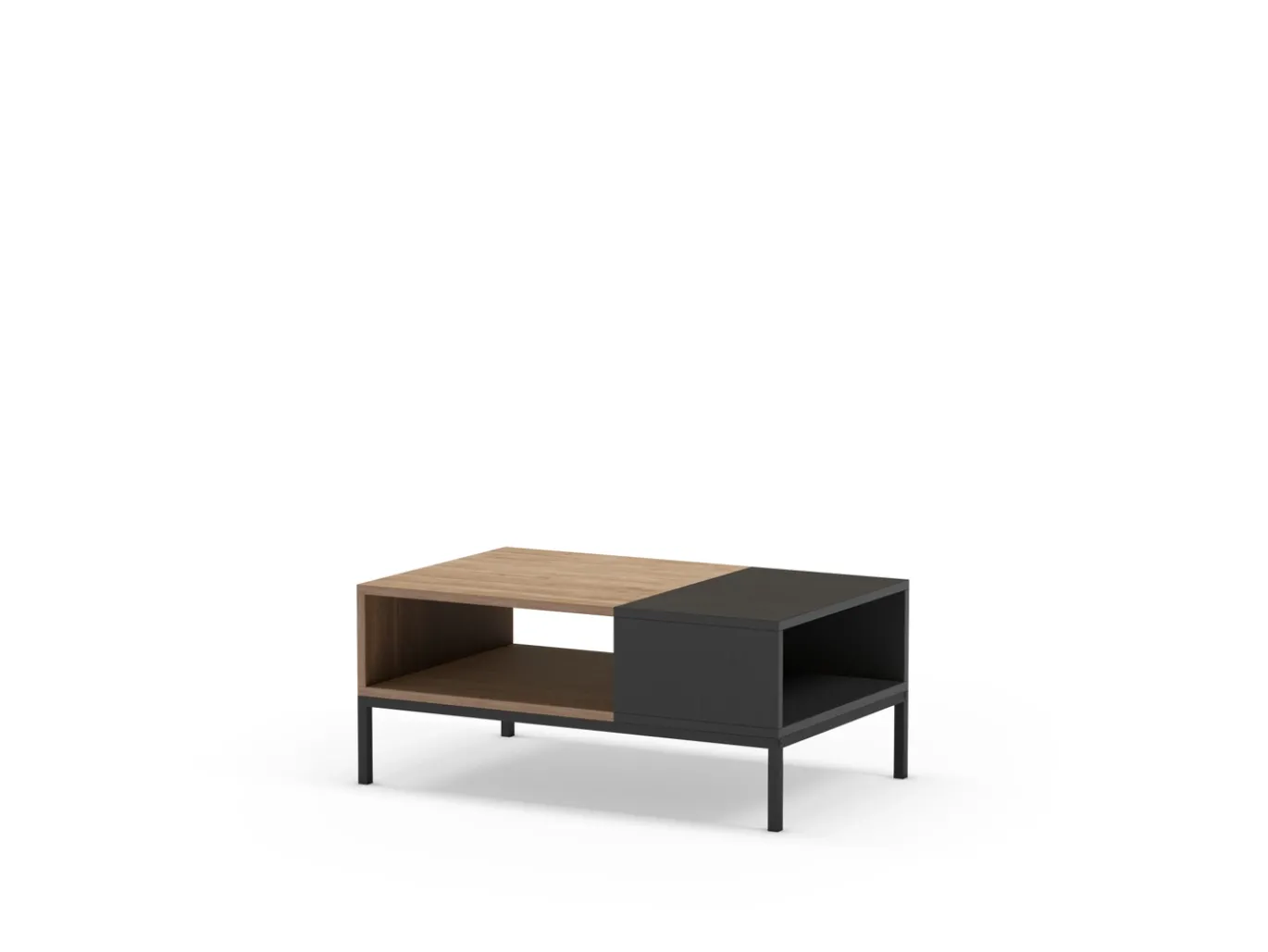 Salontafel Cailin 2v Naturel/zwart met Metaal - Giga Meubel