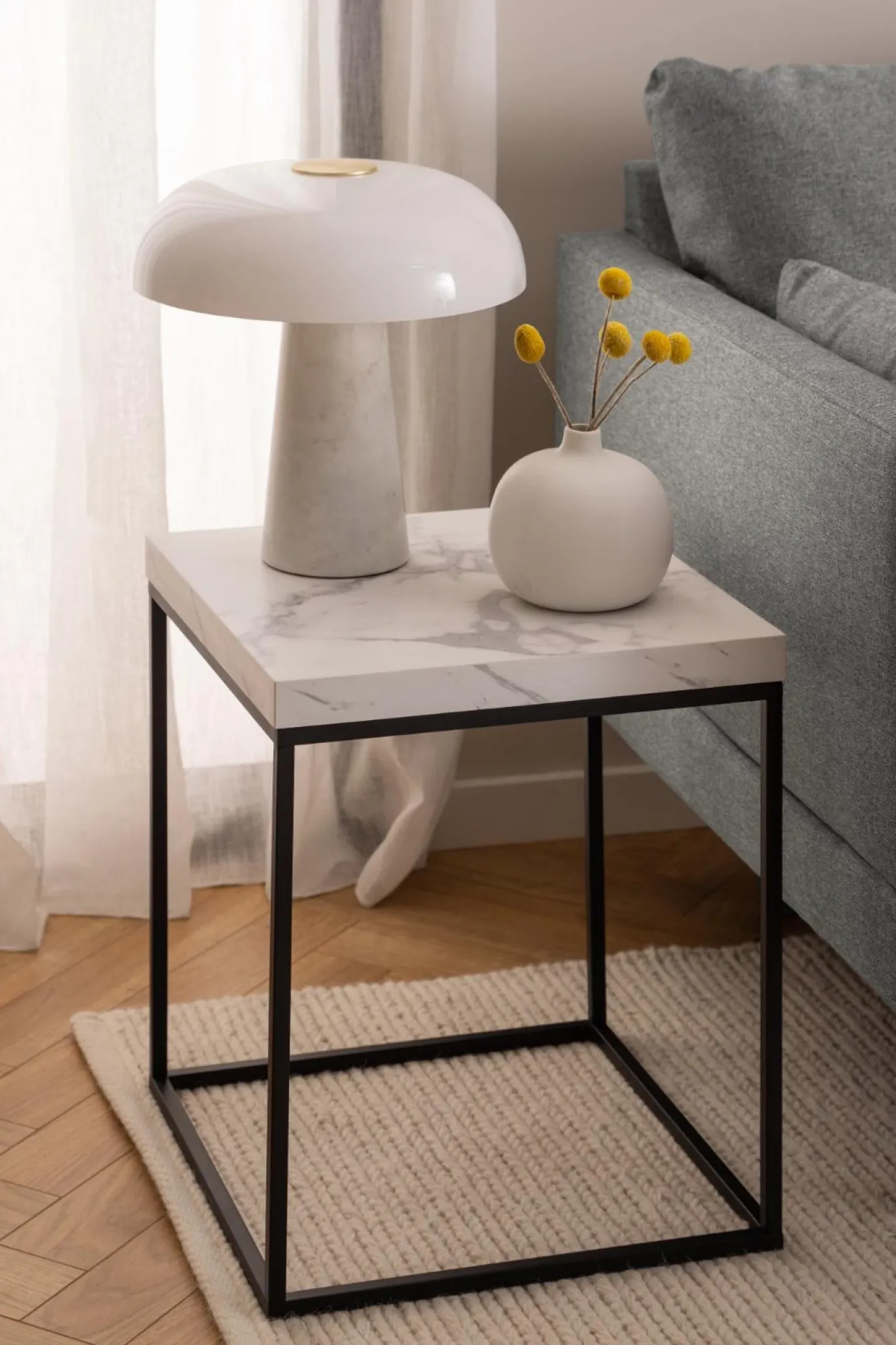 Salontafel Calen Marmer Wit 40x40cm - Giga Living