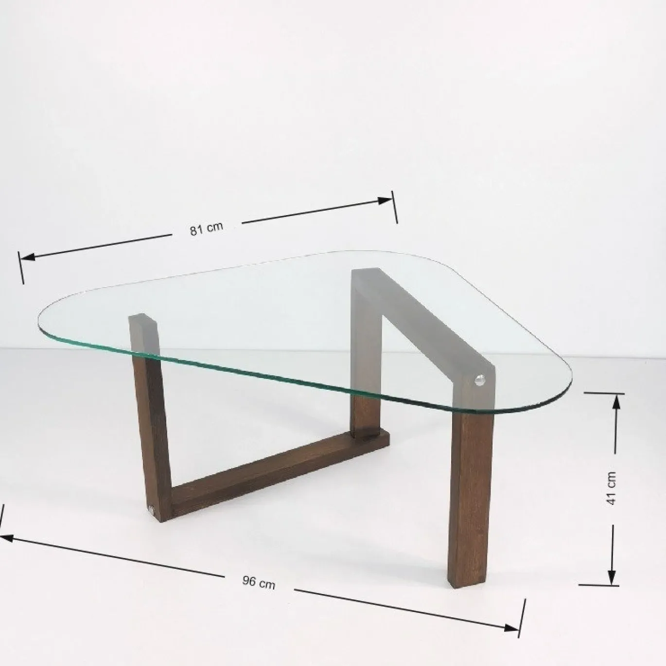 Salontafel Cam Block Glas/Walnoot