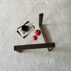 Salontafel Cam Block Glas/Walnoot