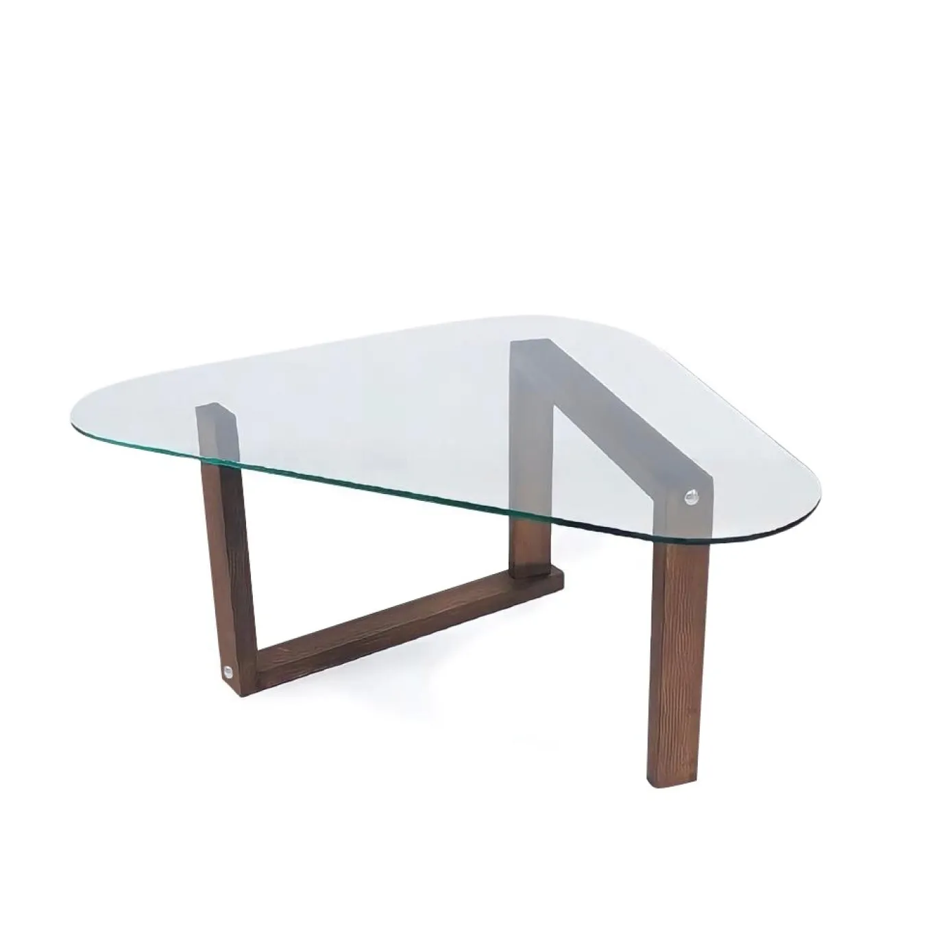 Salontafel Cam Block Glas/Walnoot
