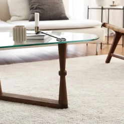 Salontafel Cam Cone Glas/Walnoot