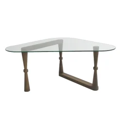 Salontafel Cam Cone Glas/Walnoot