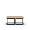 Salontafel Camelia Set van 3 Eiken/retro Grijs/silky Zwart - Giga Meubel
