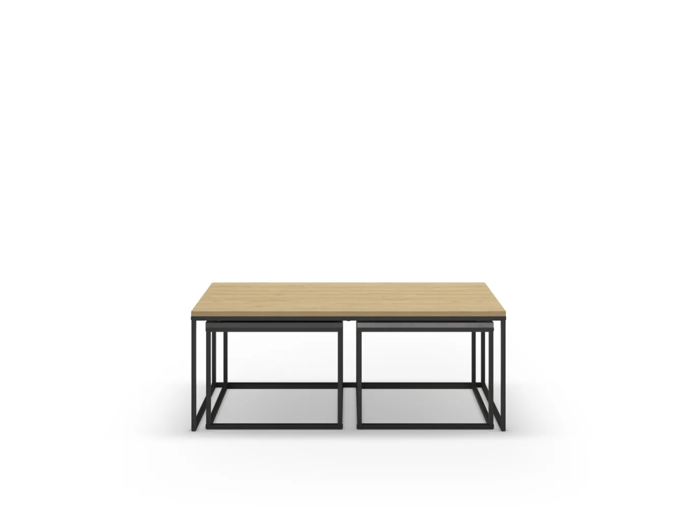 Salontafel Camelia Set van 3 Eiken/retro Grijs/silky Zwart - Giga Meubel