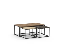 Salontafel Camelia Set van 3 Walnoot-eiken Donkerbruin - Giga Meubel