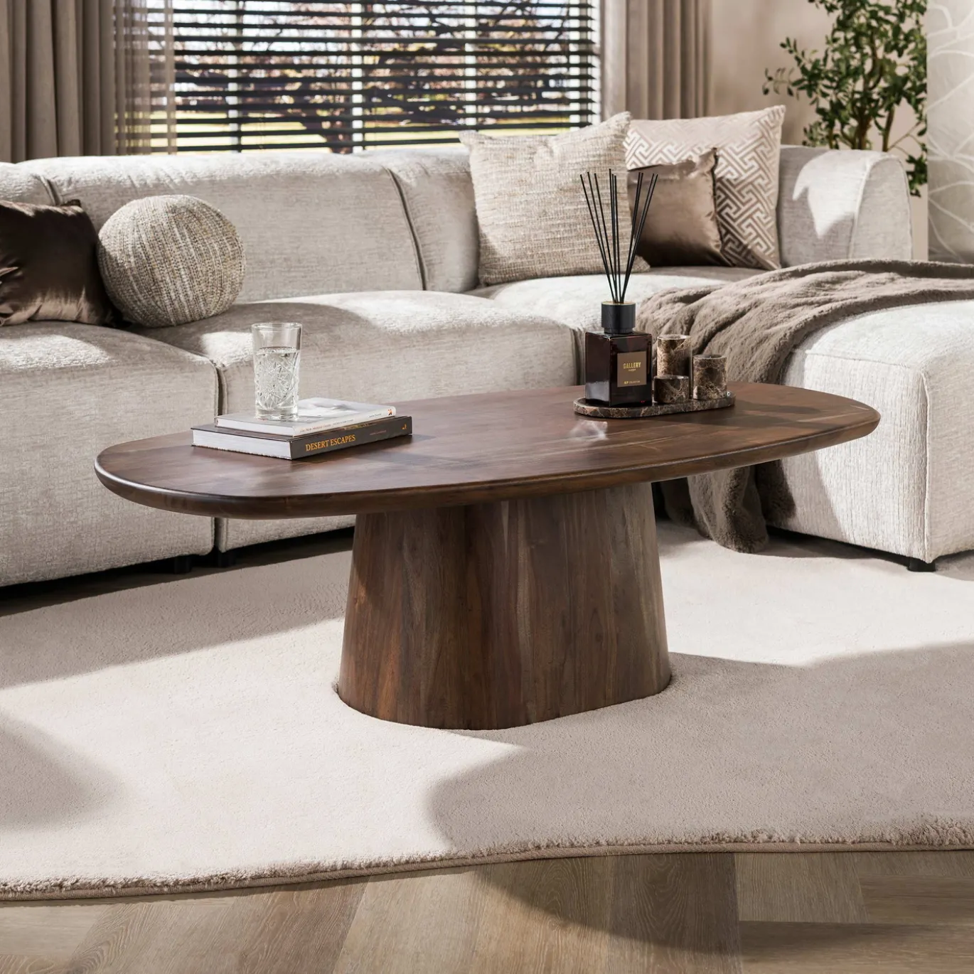 Salontafel Central Acaciahout Bruin 135cm - Giga Meubel