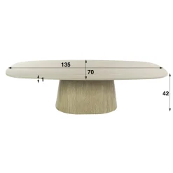 Salontafel Centro 135cm 3D keramiek travertin - Giga Meubel