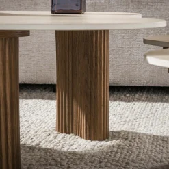 Salontafel Ceramo Aperto Set Van 2 3d Keramiek Travertin - Giga Meubel