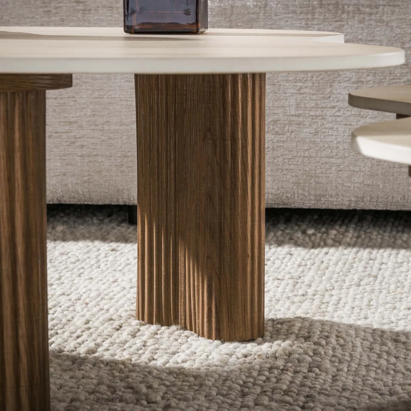 Salontafel Ceramo Aperto Set Van 2 3d Keramiek Travertin - Giga Meubel