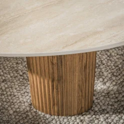 Salontafel Ceramo Aperto Set Van 2 3d Keramiek Travertin - Giga Meubel