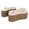 Salontafel Ceramo Grande Set Van 2 3d Keramiek Travertin - Giga Meubel