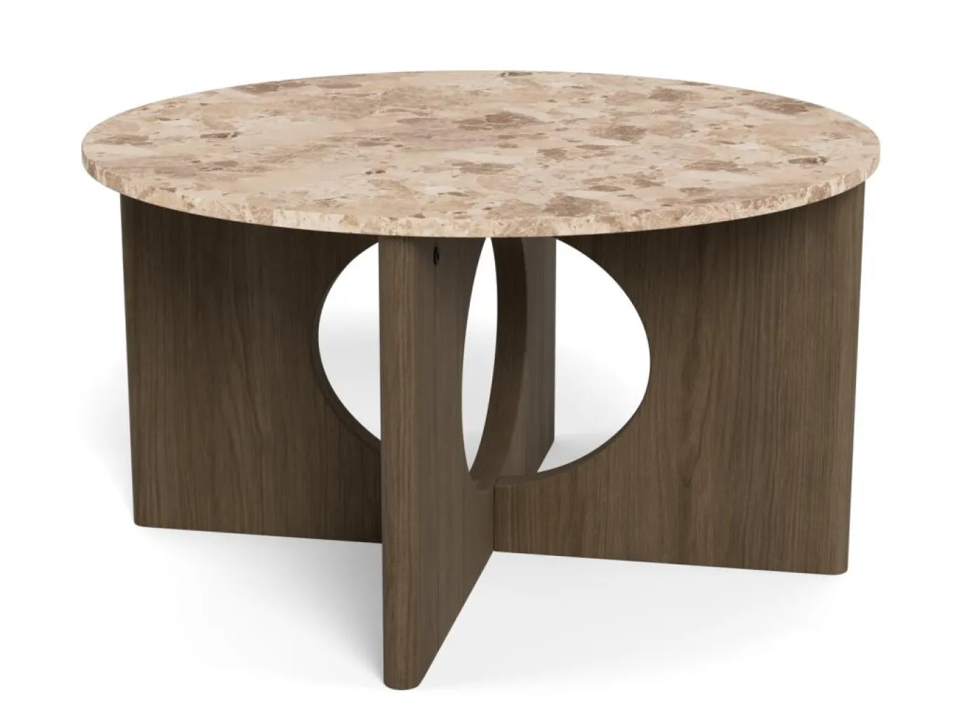 Salontafel Cira Marmer Bruin Ø80cm - Giga Living