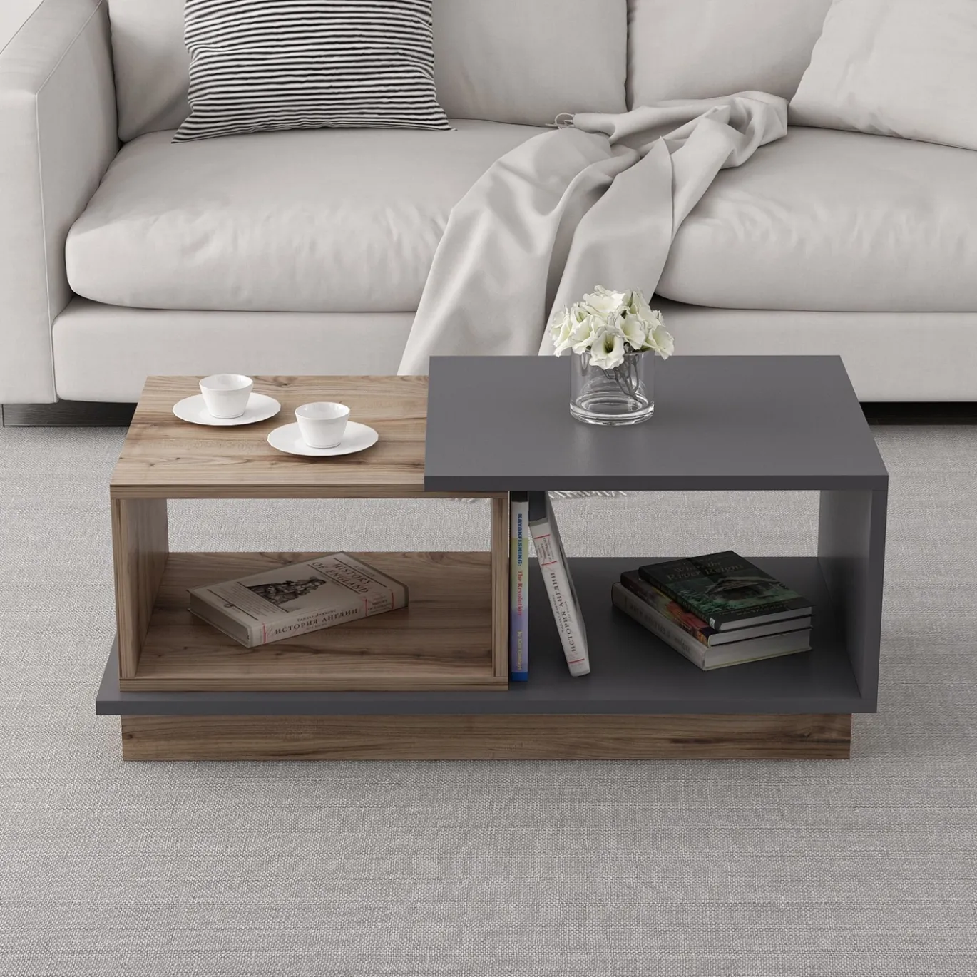Salontafel Consept Antraciet/Bruin
