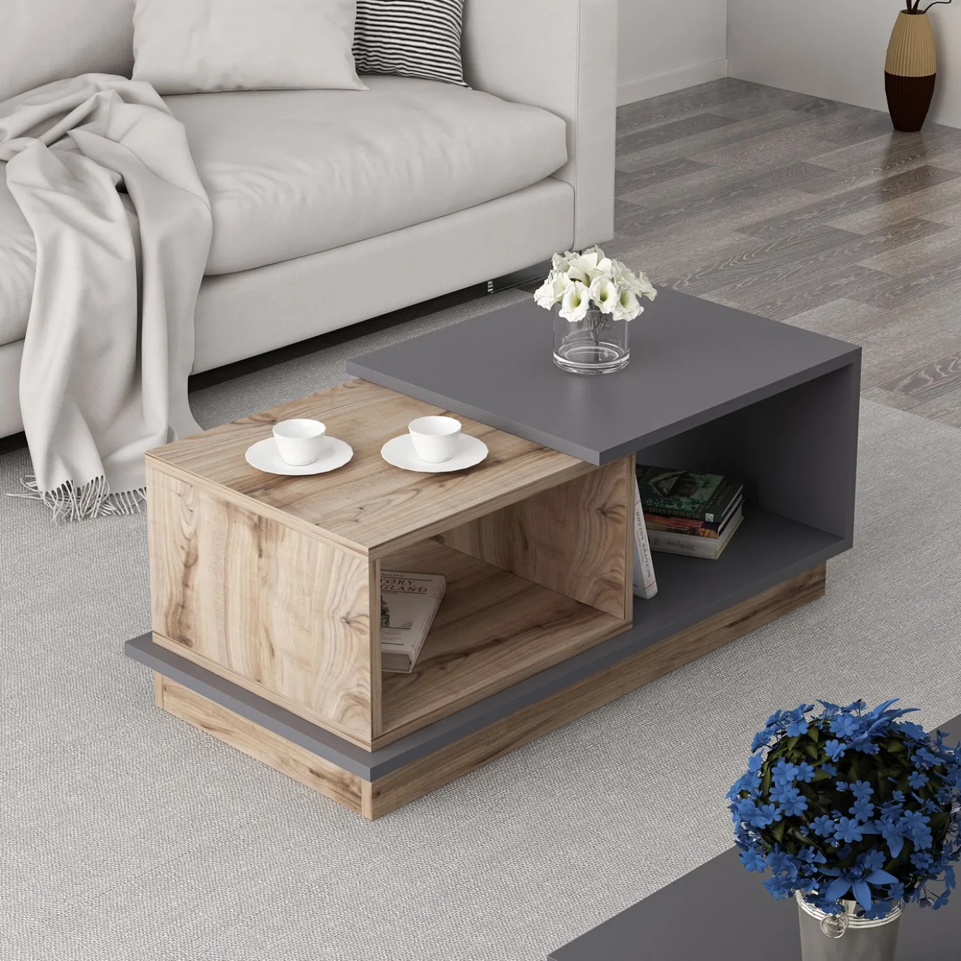 Salontafel Consept Antraciet/Bruin