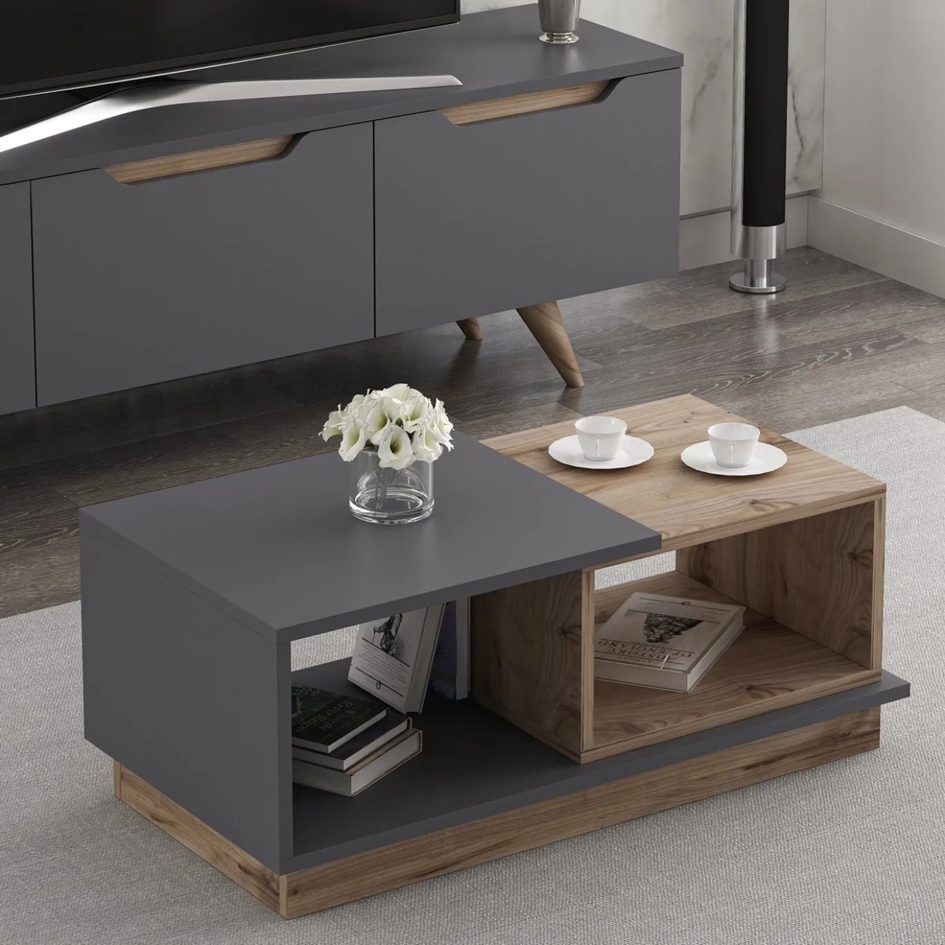Salontafel Consept Antraciet/Bruin